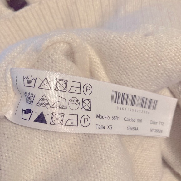 Massimo Dutti Italian Designer Cream Sweater Women’s Size XS - Picture 4 of 6